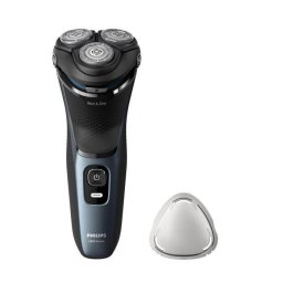 Aparat de Ras Electric Philips Seria 3000 S3144/00 Umed si Uscat Capete 5D Pivotante si Flexibile Albastru Intens