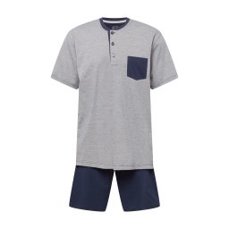 CECEBA Pijama scurtă bleumarin / gri amestecat