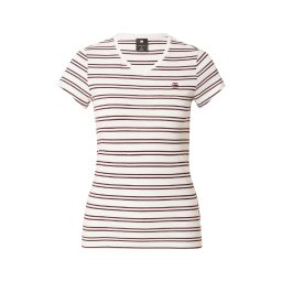 G-STAR Tricou 'Eyben' castaniu / alb