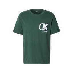 Calvin Klein Tricou '20S' verde închis / alb