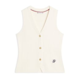 TOMMY HILFIGER Vestă tricotată fildeş