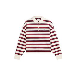 TOMMY HILFIGER Tricou albastru marin / roşu închis / alb
