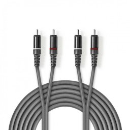 Cablu audio 2 x RCA la 2 x RCA T-T 3m, Nedis COTH24200GY30