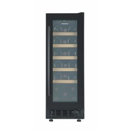 Racitor de vinuri HRV-ABI56DRL20, 56 l, Clasa G, 20 sticle 750 ml, Display LED, Control electronic, Lumina LED, 5 rafuri lemn, Usa reversibila, H 82 cm Negru
