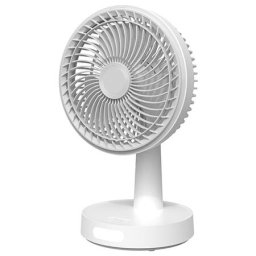 Ventilator de birou cu LED 2x1500mAh 3 viteze Alb