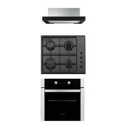 Cuptor Pachet Cuptor Electric Incorporabil, Studio Casa Venezia Clasic, Ln605Blk, 56L + Plita pe gaz Studio Casa PG660 ISEO Black + Hota incorporabila telescopica Studio Casa Iseo New Black,