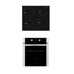 Cuptor Pachet incorporabil cuptor electric si plita inductie Super Black Studio Casa, 65 l, grill, Termostat, Programator digital, Clasa A, Inox/ Negru