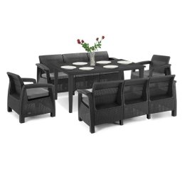 Set de mobilier de grădină Corfu Love max duo cu masă Futura grafit