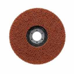 Disc abraziv din fibra de nylon ceramic tip Clean & Strip, portocaliu, 125 mm, agresivitate ridicata tip Coarse, pentru decapare rugina si vopsea pe metal, otel si inox, GermaFlex
