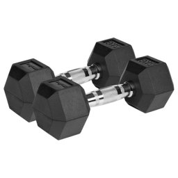 Set gantere hexagonale cauciucate Rebel Activ, 2 x 6 kg, fonta