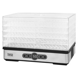 Deshidrator cu convectie Teesa, 5 tavi transparente, 400W, LCD, timer 48h