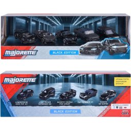 Set 5 masinute metalice Majorette Black Edition, modele licentiate
