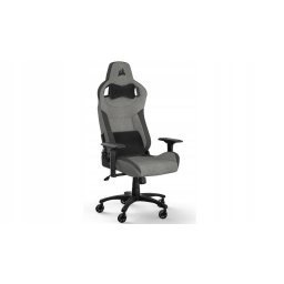 Scaun Gaming T3 Rush (2023), Textil, Suport lombar Memory Foam, Tetiera, Gri - Negru