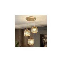 Lustră suspendată pe cablu BELLA 3xE27/40W/230V aurie