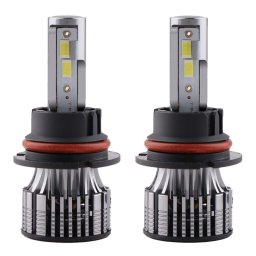 Set 2 LED-Uri Auto Techstar® V8, 9007, 120W, 12-24V, 15000 Lumeni, 6000K, Unghi Fascicul 360°, CSP 3570, Canbus, Radiator Aluminiu, Racire Cooling Tech, Argintiu