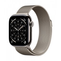 Smartwatch Apple Watch Series 11Â GPS + Cellular 42MM Ecran OLED 64GB Flash Carcasa Titan Bratara Milanese Loop Wi-Fi BT Natural Titanium