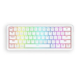 Tastatura gaming mecanica bluetooth/cu fir Draconic V2 Pro Iluminare RGB Switch-uri liniar Gri/Alb