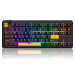 Tastatura Gaming mecanica bluetooth/cu fir Cyclone Pro Iluminare RGB Switch-uri liniare RPC Negru/Galben