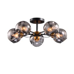 Lustra, Elmark, Ellaria, 5X E27, Negru/Auriu, Antic, 955Ellaria5