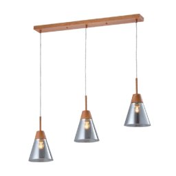 Pendul, Elmark, Bradley, 3X E27, Gri/Lemn, 955Bradley3