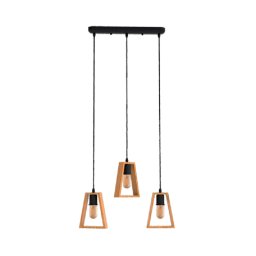Pendul, Elmark, Ronny, 3X E27, Negru/Lemn, 955Ronny3