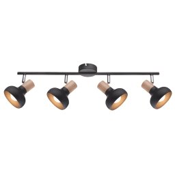 Lustra, Elmark, Neagra, 4X E14, Addy, Negru/Lemn, 955Addy4/Bl