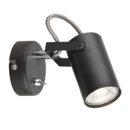 Aplica perete, Elmark, Izzy, Negru, 1X GU10, Cu, Intrerupator, 955Izzy1W/Bl