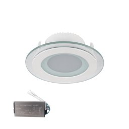 LED PANEL, De Sticla Rotund, 6W 2700K-3000K ALB D100MM + KIT Emergenta, Elmark, 99LED639E