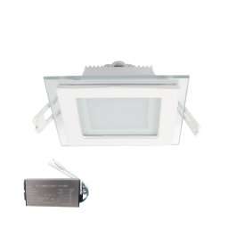 LED PANEL, De Sticla Patrat, 6W 2700K-3000K ALB 97MM/97MM + KIT Emergenta, Elmark, 99LED643E