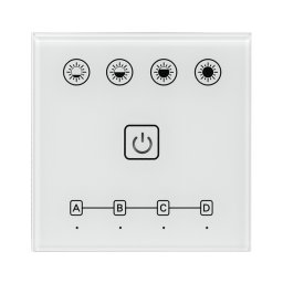 Intrerupator/Dimmer tactil Smart de perete, 2.4G RF, Pentru, iLuminat LED, controleaza gama RF 2.4g (ssd), 4 zone, Ultralux, SSW4Z