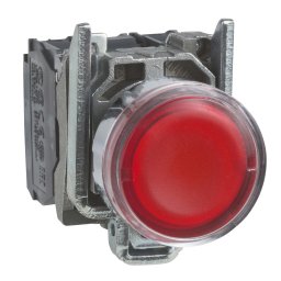 Buton Ilum. Complet Incastrat Rosu Ø 22, Revenire Cu Arc, 1No+1Nc Lt/= 250 V, Schneider, XB4BW3465