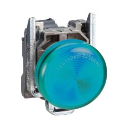 Lampa Pilot Completa Verde Ø 22, Lentila Simpla, Pentru Bec Ba9S Lt/= 250 V, Schneider, XB4BV63