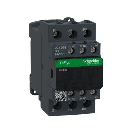 TeSys Deca contactor 3P(3 NO) - AC-3 - = 440 V 38 A bobina 24 V DC Schneider LC1D38BD