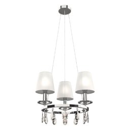 Candelabru, Elmark, Barbara, 3XE14, Alb Crom, 955BARBARA3