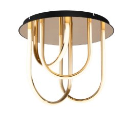 Plafoniera, Elmark, Elin, LED, 65W, Negru nisipiu / auriu, Lumina calda (3000K), 955ELIN3065