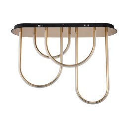 Plafoniera, Elmark, Elin, LED, 75W, Negru nisipiu / auriu, Lumina calda (3000K), 955ELIN3075