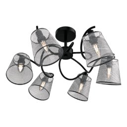 Candelabru, Elmark, Jasmine, 6XE14, Negru Gri, 955JASMINE6