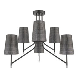 Candelabru, Elmark, Thera, 6XE14, Negru Crom, 955THERA6/BL