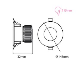 Spot, Horoz, Negru, LED, 20W, 7000K, 200-265V, Alexa-20, 016-048-0020-040
