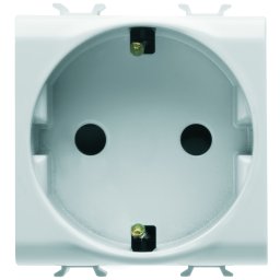 Priza Schuko Gewiss Chorus 2M 2P+PE CH alb, lucios, GW10241