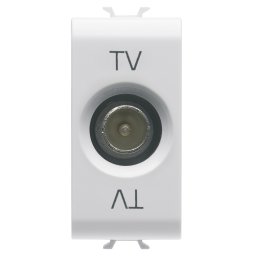 Priza TV trecere Gewiss Chorus 5DB 1M TATA 9.5MM alb, lucios, GW10362