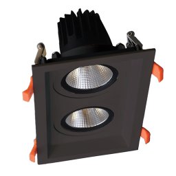 Spot LED, Dublu, Mobil, 2X15W, 230V, 4000K, Negru