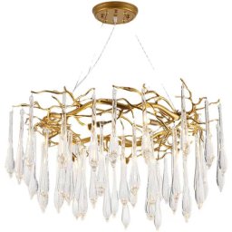Candelabru Karol 10 X G9 Auriu - Cristal 955KAROL10
