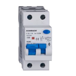 Intrerupator, automat, diferential, Schrack, AMPARO, Tip A, Bipolar, 1P+N, Curba C, 32A, 30mA, 10kA