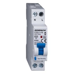 Intrerupator, automat, diferential, Schrack, Tip A, Bipolar, 1P+N, Curba C, 6A, 30mA, 6kA