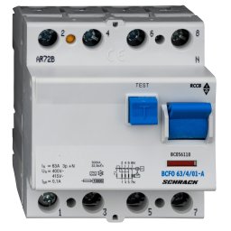 Intrerupator, diferential, Schrack, Tip A, Tetrapolar, 4P, 63A, 100mA, 10kA