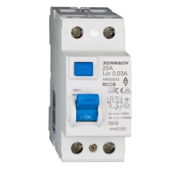 Intrerupator, diferential, Schrack, AMPARO, Tip A, Bipolar, 2P, 25A, 30mA, 10kA