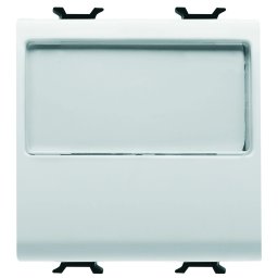 Buton, cu, revenire, cu, placuta, identificare, iluminabila, 250V, NO, 10A, 2, module, alb, lucios, Gewiss, Chorus, GW10191