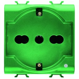 Priza, standard, Gewiss, Chorus, italiana/germana, 250V, c.a., pentru, linii, dedicate, 2P+E, 16A, cu, amperaj, dublu, P30-P17, 2, module, verde, GW10224