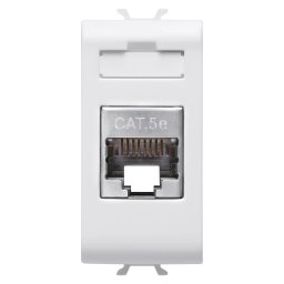 Priza, RJ45, Gewiss, Chorus, categoria, 5e, FTP, 1, modul, alb, lucios, GW10422